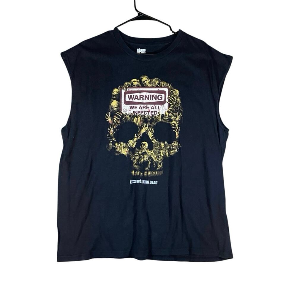 Retro Y2K Walking Dead Zombie Warning Tank - XL